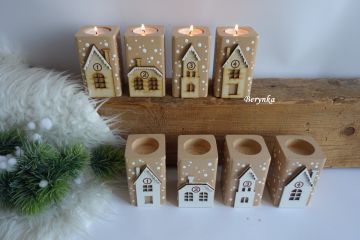 Adventní dřevěné svícny