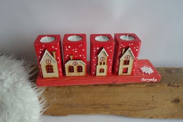 Dřevěné adventní svícny