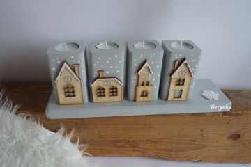 Dřevěné adventní svícny