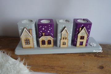 Dřevěné adventní svícny