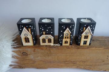 Dřevěné adventní svícny