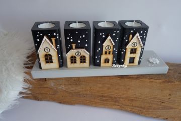 Dřevěné adventní svícny