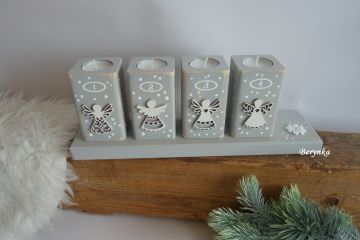 Adventní svícny s andělíčky - různé barvy