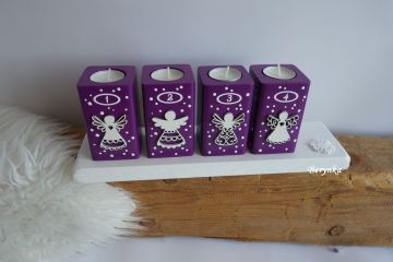 Dřevěné adventní svícny