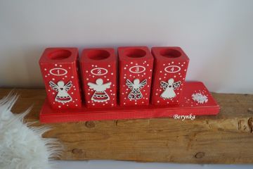 Adventní svícny s andělíčky - různé barvy
