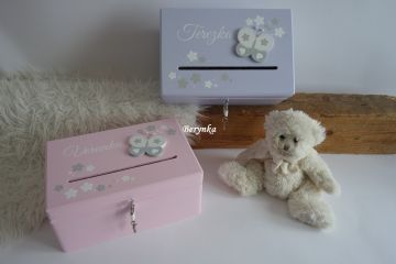 Pokladnička - bedýnka s motýlkem