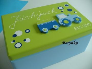 Dřevěná bedýnka s mašinkou - různá provedení