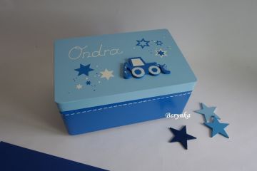 Dřevěná bedýnka s mašinkou - různá provedení