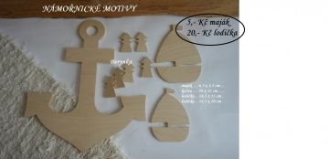 Dřevěné výřezy - námořnické motivy VÝPRODEJ