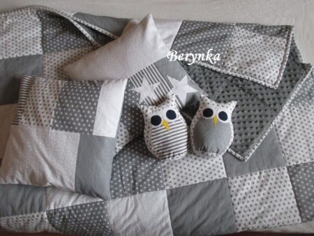 Patchworková bavlněná deka s minky