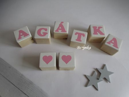 Dřevěné kostičky bílé