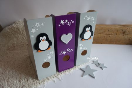 Dřevěný šanon s tučňákem