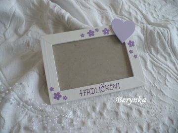 Dřevěný fotorámeček - svatební