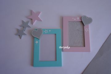 Dřevěný fotorámeček se srdíčkem