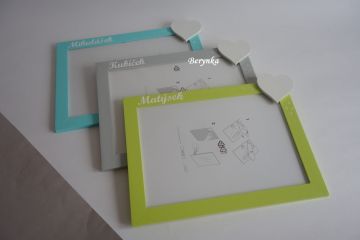 Dřevěný fotorámeček se srdíčkem