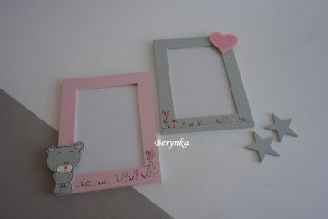 Dřevěný fotorámeček se srdíčkem