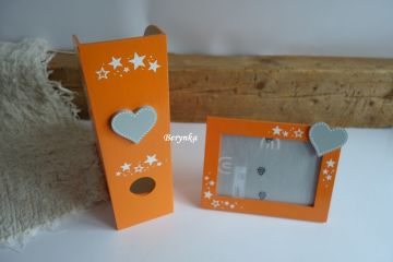 Dřevěný fotorámeček se srdíčkem