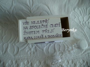 Svatební pokladnička s puzzle a kytičkami