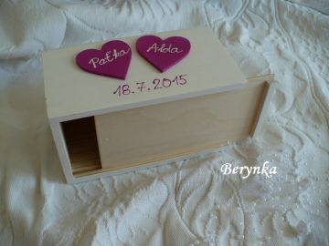 Svatební pokladnička s puzzle a kytičkami