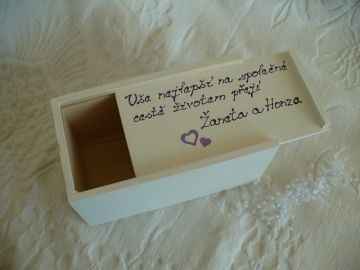 Svatební pokladnička s puzzle a kytičkami