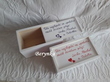 Svatební pokladnička s puzzle a kytičkami