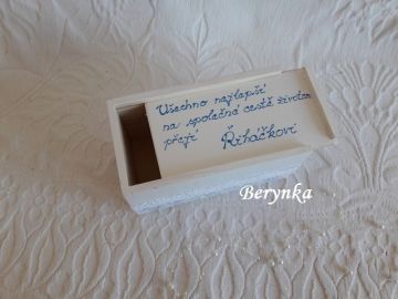 Svatební pokladnička s puzzle a kytičkami