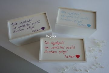 Svatební pokladnička s puzzle a kytičkami