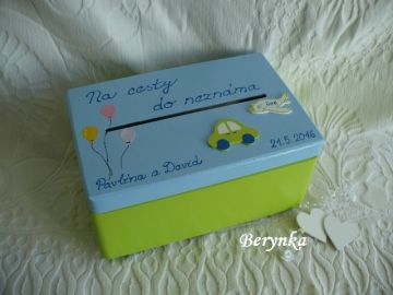 Svatební bedýnka s autíčkem a letadlem