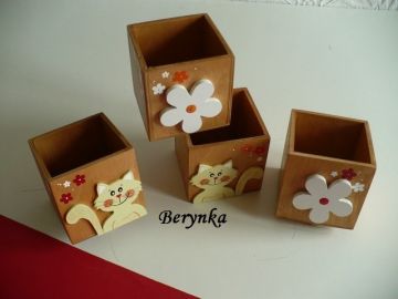 Dřevěné dekorace - kočičky