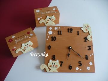 Dřevěné dekorace - kočičky