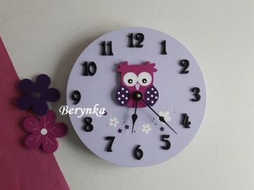 Dřevěné dekorace - fialová s fuchsiovou