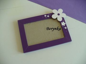 Dřevěné dekorace - bílá a fialová