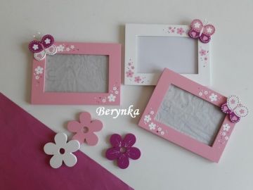 Dřevěné dekorace - odstíny růžové