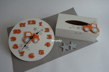 Krabička na kapesníky s traktorem