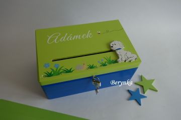 Pokladnička - bedýnka s pejskem