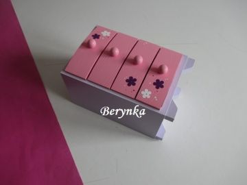 Dřevěné dekorace - růžovo-fialová s fuchsiovou