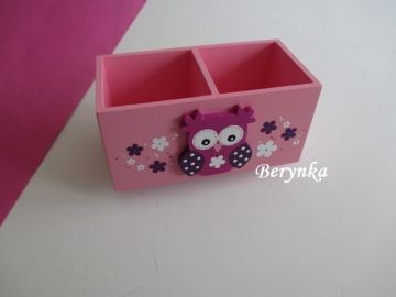 Dřevěné dekorace - růžovo-fialová s fuchsiovou