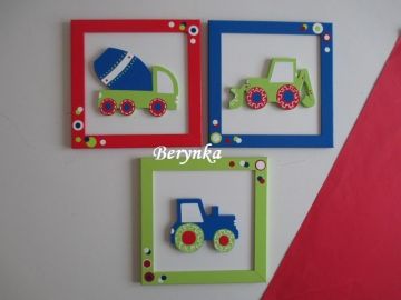 Dřevěné dekorace - s barevnými kolečky