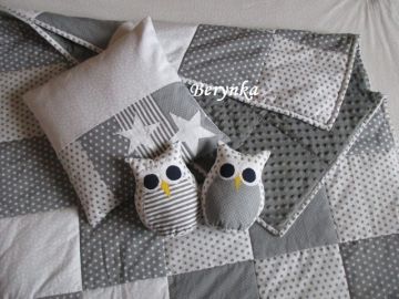Patchworková bavlněná deka s minky
