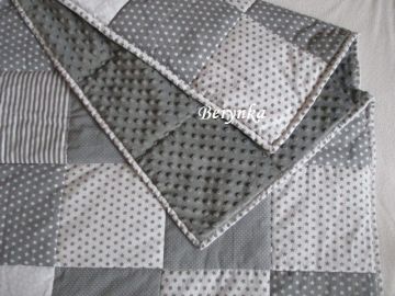 Patchworková bavlněná deka s minky