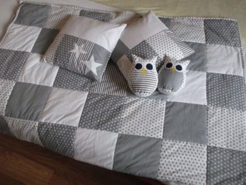 Patchworková bavlněná deka s minky