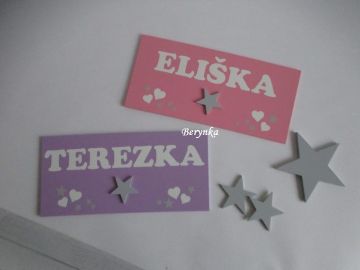 Cedulka se jménem - s hvězdičkou
