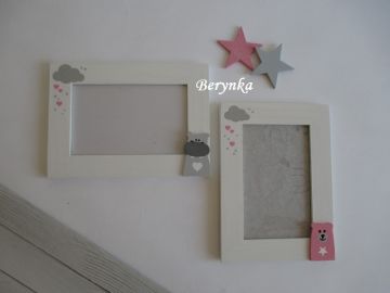 Dřevěné dekorace v nordic stylu s medvídkem a hrošíkem