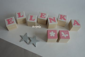 Dřevěné kostičky bílé