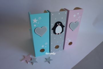 Dřevěný šanon s tučňákem