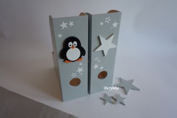 Dřevěný šanon s tučňákem