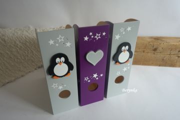 Dřevěný šanon s tučňákem