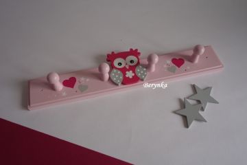 Dřevěné dekorace - malinová, šedá a pudrově růžová