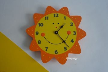 Dřevěné dekorace - oranžovo-žluté s kočičkou