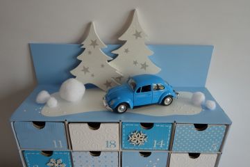 Adventní kalendář *modrý* - s autíčkem - různá provedení